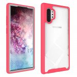 Wholesale Galaxy Note 10 Clear Dual Defense Hybrid Case (Hot Pink)